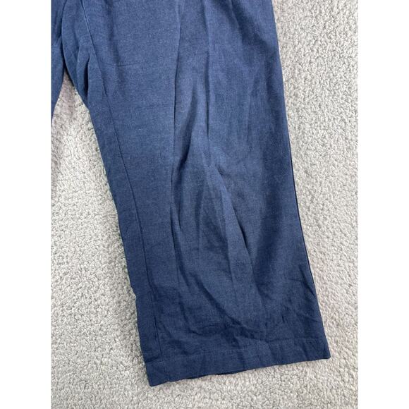 Liz Claiborne Pants Womens XS Blue Linen Blend Comfy Baggy Waist Tie Pockets - Picture 4 of 12